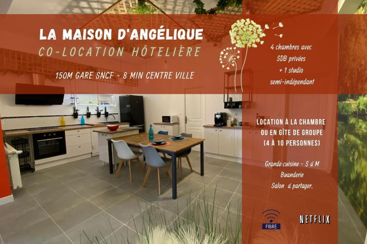 La Maison D'Angelique - Colocation Hoteliere A 150M Gare Tgv- Grande Cuisine Equipee & Salon - Fibre - Netflix Niort Exteriér fotografie