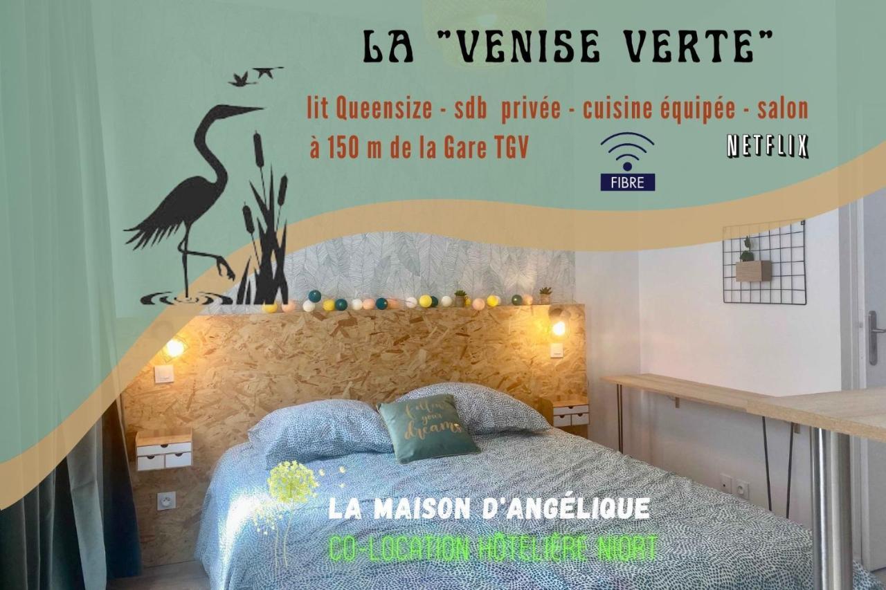 La Maison D'Angelique - Colocation Hoteliere A 150M Gare Tgv- Grande Cuisine Equipee & Salon - Fibre - Netflix Niort Pokoj fotografie